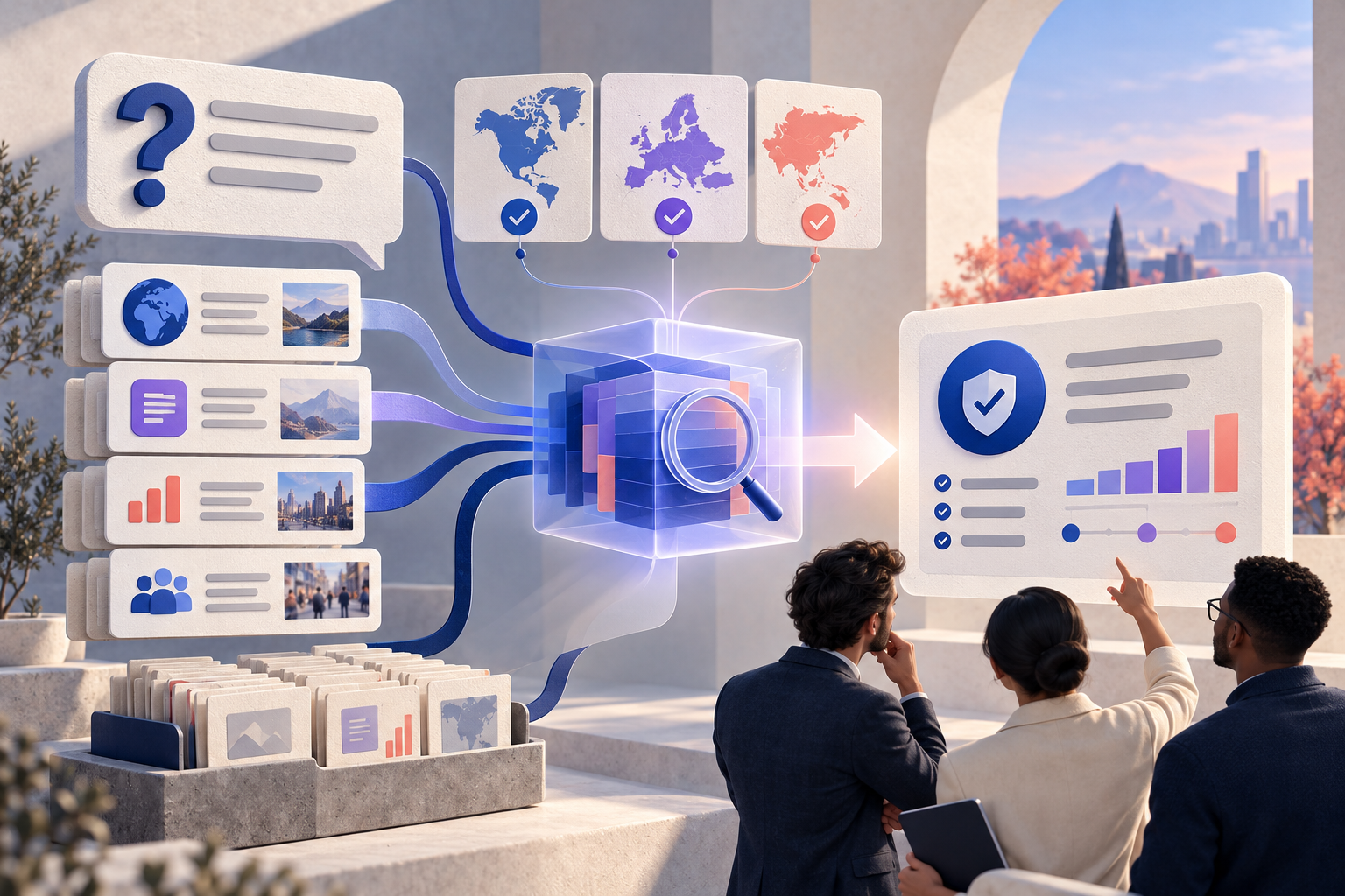 GEO procurement method connecting buyer questions, sources and regional fact checks